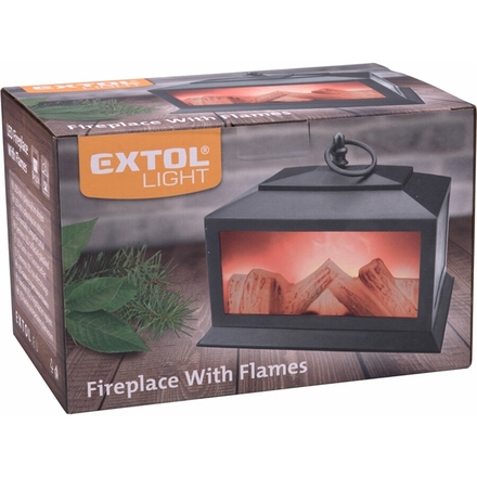 Krb s plápolajícím ohněm Extol Light (43404) 4xLED, 3x1,5V