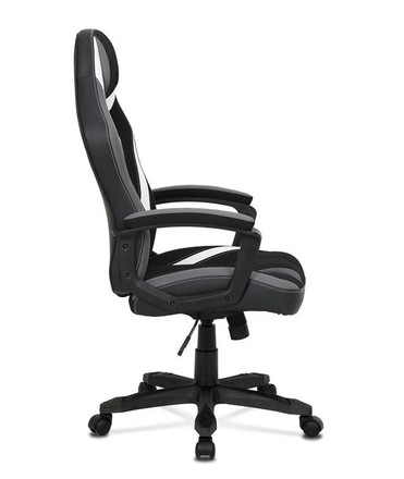 Herní křeslo Autronic Herní křeslo, potah šedá a černá látka a bílá ekokůže, HM (KA-Y326 GREY) (2)