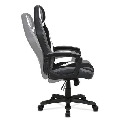 Herní křeslo Autronic Herní křeslo, potah šedá a černá látka a bílá ekokůže, HM (KA-Y326 GREY) (3)