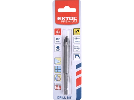 Vrták na sklo a keramiku Extol Premium (8801894) karbidový, O 14mm (1)