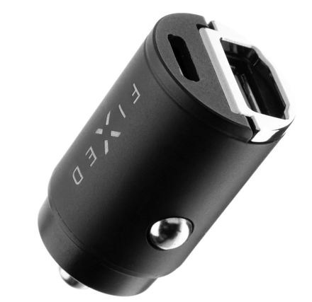 Adaptér do auta Fixed USB-C PD, USB QC 3.0, 30W - černý (3)