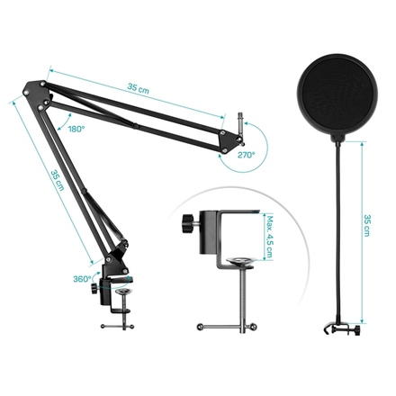 Mikrofon Connect IT ProMic USB s POP filtrem - černý (3)