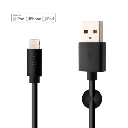 USB kabel Fixed USB/ Lightning, MFI, 20W, 2m - černý