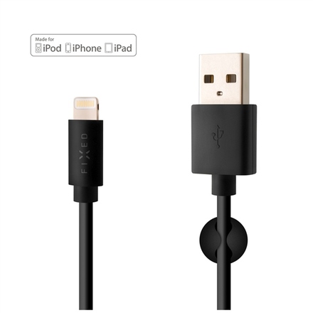 USB kabel Fixed USB/ Lightning, MFI, 20W, 1m - černý