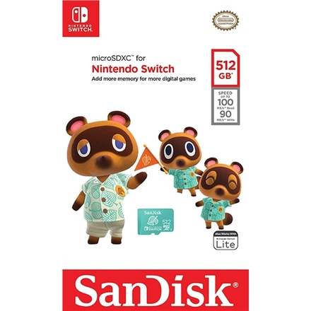 Paměťová karta Sandisk Micro SDXC 512GB UHS-I U3 (V30) pro Nintendo Switch (100R/ 90W)