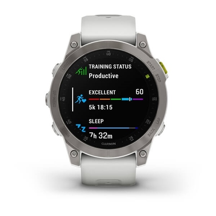 GPS hodinky Garmin epix PRO Sapphire - Titan/ White Silicone Band