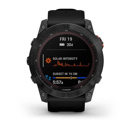 GPS hodinky Garmin fenix 7X Solar - Gray/ Black Silicone Band