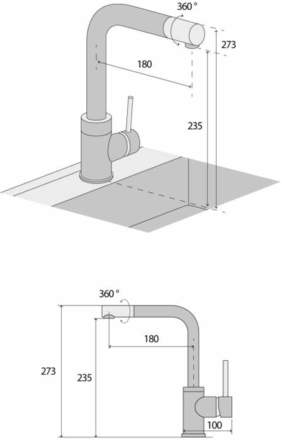 Páková kuchyňská vodovodní baterie Concept BDG4327dg granit TMAVĚ ŠEDÁ (3)