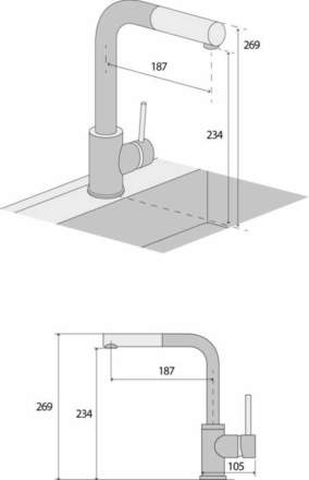 Páková kuchyňská vodovodní baterie se sprškou Concept BDG4527bc granit ČERNÁ (3)