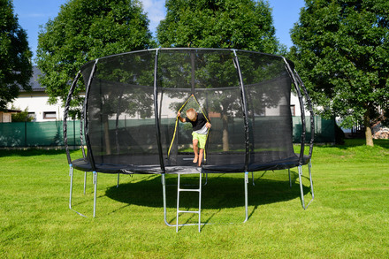 Trampolína G21 SpaceJump 430 cm, černá, s ochrannou sítí (7)