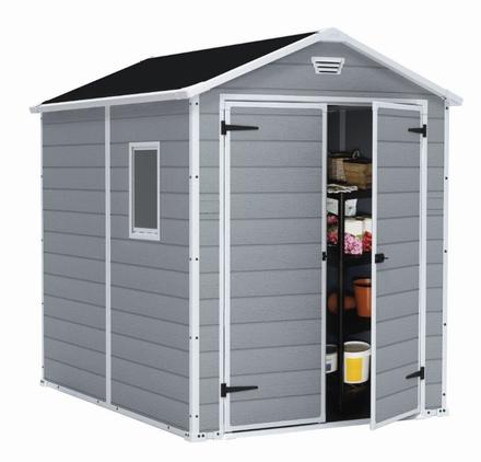 Zahradní domek Keter MANOR 6 x 8 DD šedý / bílý (1)