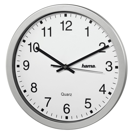 Nástěnné hodiny Hama CWA100, stříbrná / bílá