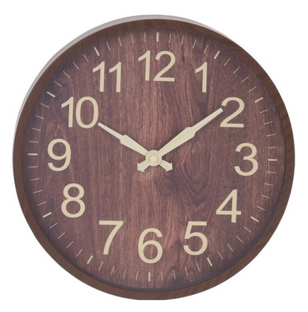 Nástěnné hodiny Segnale KO-837000170tmav Hodiny nástěnné s dřevěným designem 30 cm tmavé