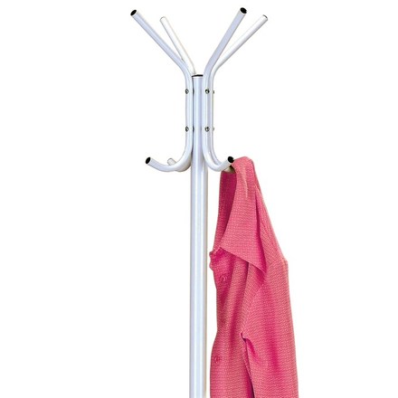 Věšák Autronic Věšák stojanový, výška 174 cm, kovová konstrukce, bílý matný lak, nosnost 6 kg (80001-04A WT) (1)