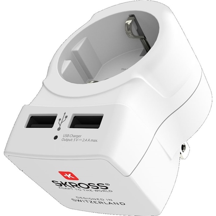 Cestovní adaptér Skross USA USB pro použití ve Spojených státech, vč. 2x USB 2400mA