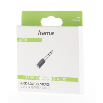 Redukce Hama Jack 3, 5 mm/ 6, 3 mm, stereo - černá