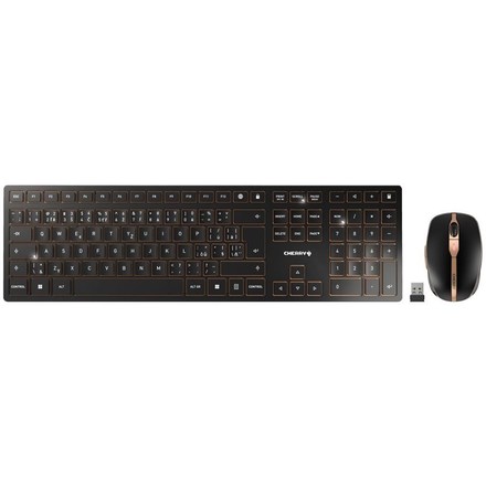 Sada klávesnice s myší Cherry DW 9100 SLIM CZ+SK - černá/ měděná
