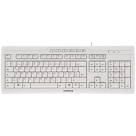 Počítačová klávesnice Cherry STREAM, CZ+SK - bílá