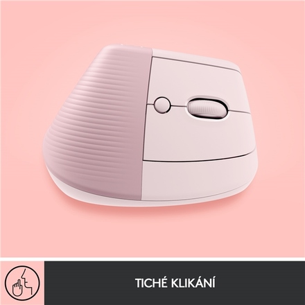 Počítačová myš Logitech Lift Vertical Ergonomic / optická/ 6 tlačítek/ 4000DPI - růžová (2)