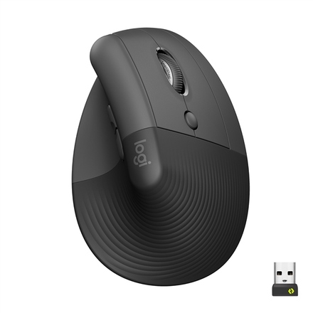 Počítačová myš Logitech Lift Vertical Ergonomic / optická/ 6 tlačítek/ 4000DPI - šedá (1)