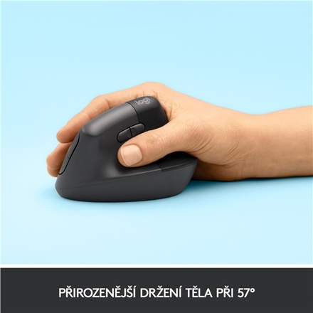 Počítačová myš Logitech Lift Vertical Ergonomic / optická/ 6 tlačítek/ 4000DPI - šedá (3)