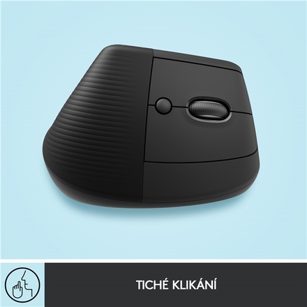 Počítačová myš Logitech Lift Vertical Ergonomic / optická/ 6 tlačítek/ 4000DPI - šedá (5)