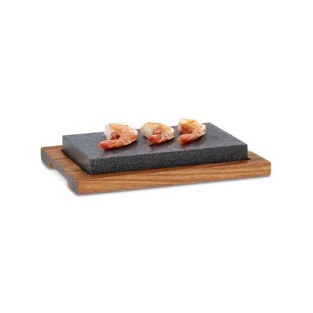 Set žulového kamene a akáciového prkénka na servírování Kela KL-16647 Gril kamenný COUNTRY 2-dílný 24 x 16 x 4 cm