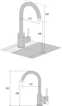 Páková kuchyňská vodovodní baterie Concept BDG3334dg TMAVĚ ŠEDÁ (2)