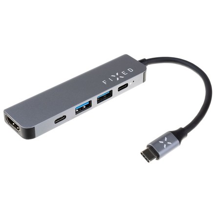 USB Hub Fixed 5v1 USB-C Mini pro notebooky a tablety - šedý