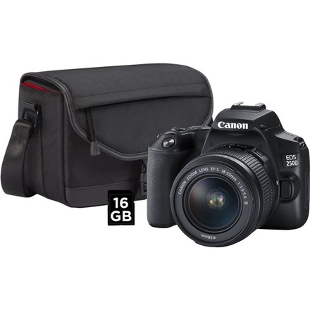 Digitální zrcadlovka Canon EOS 250D + 18-55 + SB130 + 16GB karta