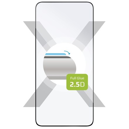 Tvrzené sklo Fixed Full-Cover na Samsung Galaxy S22 5G s podporou čtečky v displeji - černé