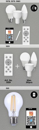 Chytrá LED žárovka Rabalux 1978 SMART LED RGB Stmívatelná žárovka A60 E27/10W/230V Wi-Fi 3000-6500K (6)