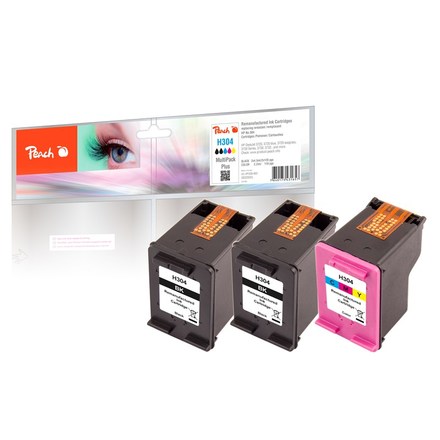 Inkoustová náplň Peach HP No. 304, MultiPack Plus, 3x4, 5 ml kompatibilní černá/ CMY