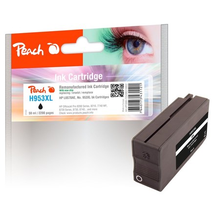 Inkoustová náplň Peach HP L0S70AE, No. 953XL, 43 ml kompatibilní - černá