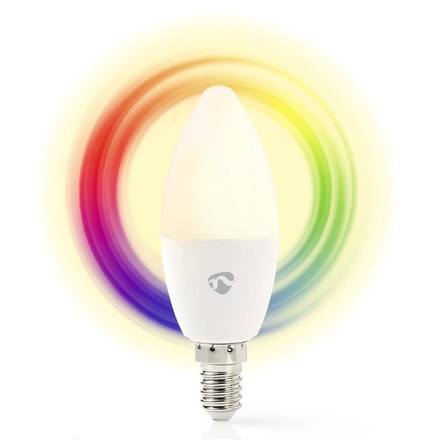 Chytrá žárovka Nedis SmartLife svíčka, Wi-Fi, E14, 470 lm, 4.9 W, RGB / Teplá - studená bílá