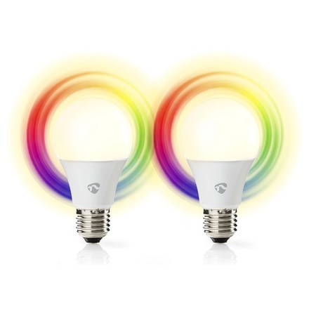 Chytrá žárovka Nedis SmartLife klasik, Wi-Fi, E27, 806 lm, 9 W, RGB / Teplá - studená bílá, 2ks