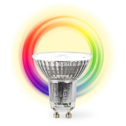 Chytrá žárovka Nedis SmartLife bodová, Wi-Fi, GU10, 345 lm, 4.9 W, RGB / Teplá - studená bílá