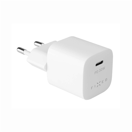 Nabíječka do sítě Fixed Mini 1xUSB-C PD 30W + USB-C kabel 1m - bílá (2)