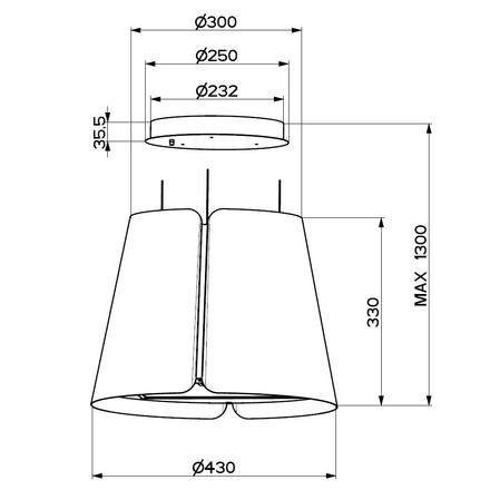 Ostrůvkový odsavač par Faber BEAT DG MATT F45 (2)