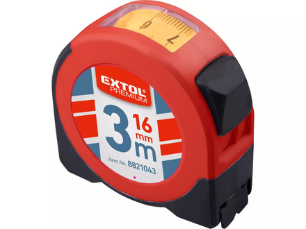 Svitnovací metr Extol Premium 8821043 s odečítacím okénkem, 3m, š. pásku 16mm