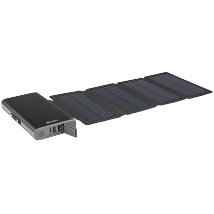 Záložní zdroj Sandberg Powerbank Solar 4-Panel 25000 mAh - černá