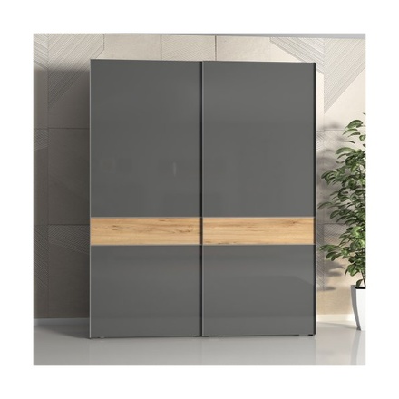 Šatní skříň Jela Skříň ONYX - PK181/ON antracit lesk/ořech pacific lesk (PK181/ON-47/KA-89) 6xkarton