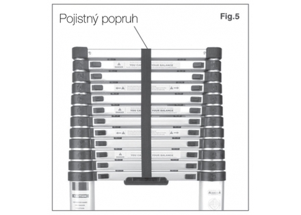 Teleskopický žebřík G21 GA-TZ12-3,8M štafle/žebřík (4)