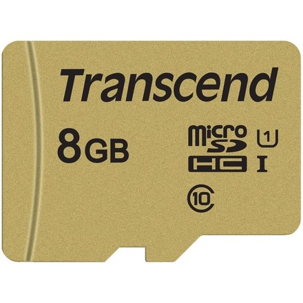 Paměťová karta Transcend 500S microSDHC 8GB UHS-I U1 (Class 10) (95R/ 60W) + adapter