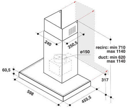 Komínový odsavač par Whirlpool WHBS 62F LT K/1 (11)