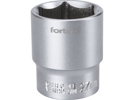 Hlavice nástrčná Fortum (4700427) hlavice nástrčná, 1/2&quot;, 27mm, L 42mm, 61CrV5