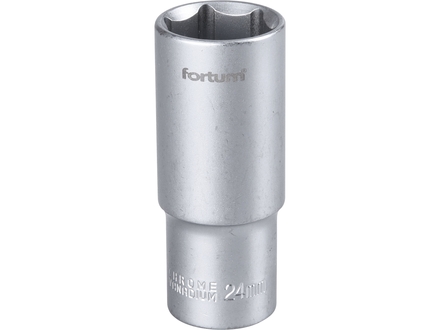 Hlavice nástrčná Fortum (4700524) hlavice nástrčná prodloužená, 1/2&quot;, 24mm, L 77mm, 61CrV5