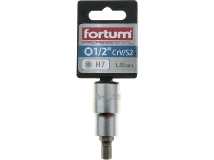 Hlavice zástrčná Fortum (4700607) hlavice zástrčná imbus, 1/2", HX 7, L 55mm, CrV/S2 (1)
