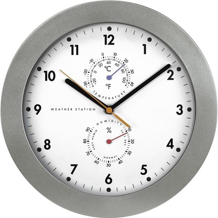 Nástěnné hodiny Hama PG-300, stříbrná / bílá