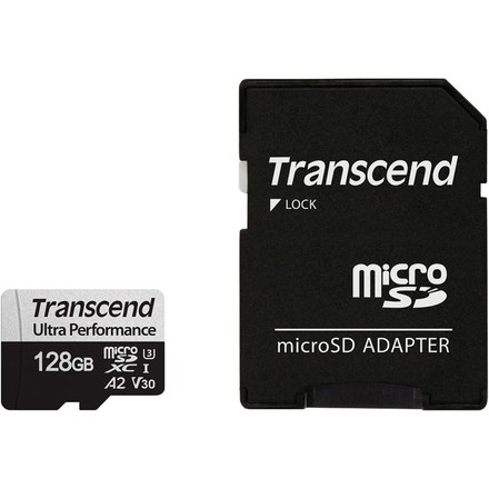 Paměťová karta Transcend 340S microSDXC 128GB UHS-I U3 V30 A2 (160R/ 125W) + adapter